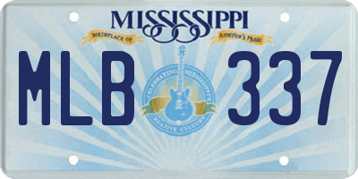 MS license plate MLB337