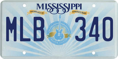 MS license plate MLB340