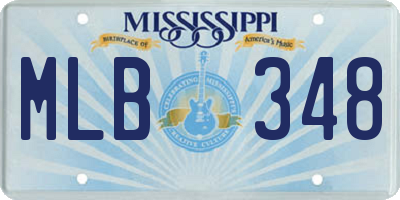 MS license plate MLB348
