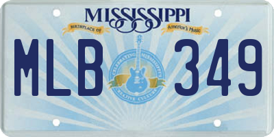 MS license plate MLB349