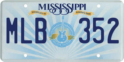MS license plate MLB352