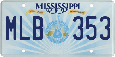 MS license plate MLB353