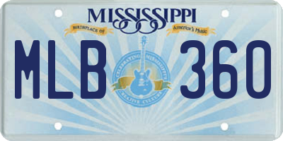 MS license plate MLB360