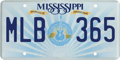 MS license plate MLB365