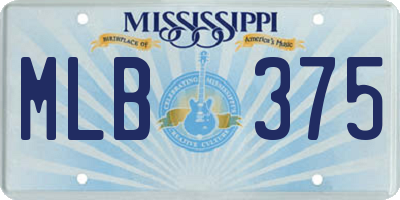MS license plate MLB375
