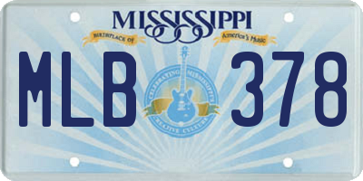 MS license plate MLB378