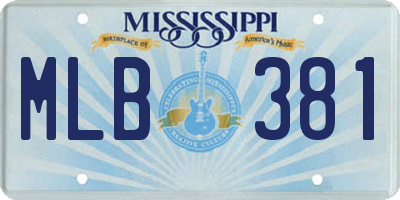 MS license plate MLB381