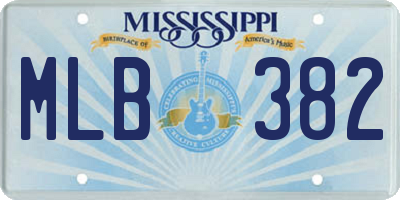 MS license plate MLB382