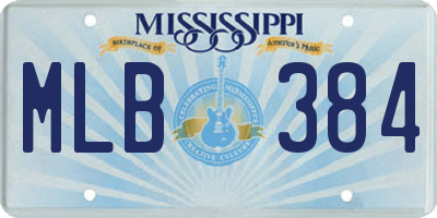 MS license plate MLB384