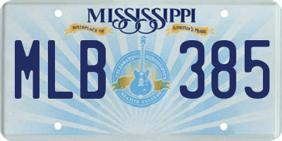 MS license plate MLB385