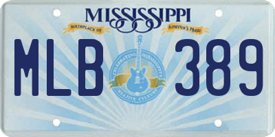 MS license plate MLB389