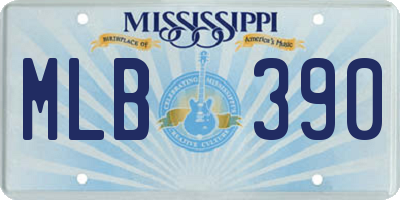 MS license plate MLB390