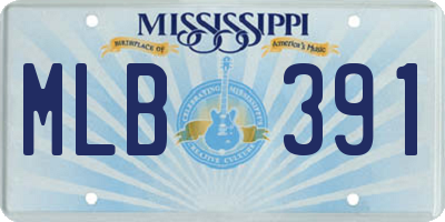 MS license plate MLB391