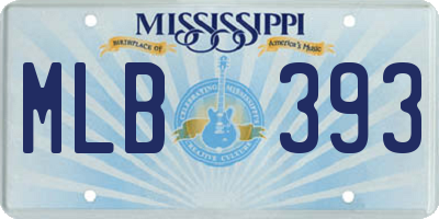 MS license plate MLB393
