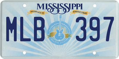 MS license plate MLB397