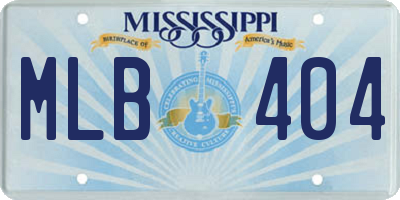 MS license plate MLB404