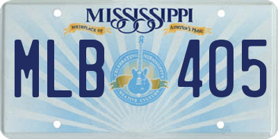MS license plate MLB405