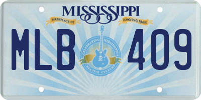 MS license plate MLB409