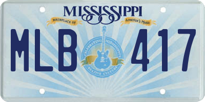 MS license plate MLB417