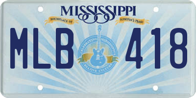 MS license plate MLB418