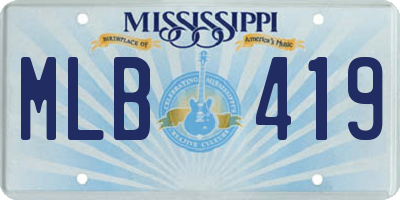 MS license plate MLB419