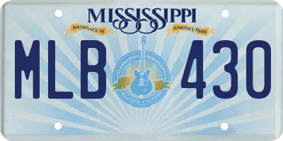 MS license plate MLB430
