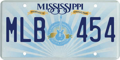 MS license plate MLB454