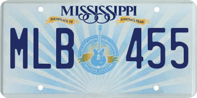 MS license plate MLB455
