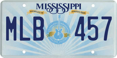 MS license plate MLB457