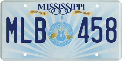MS license plate MLB458