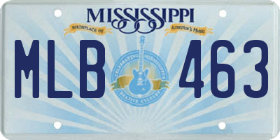 MS license plate MLB463