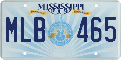 MS license plate MLB465