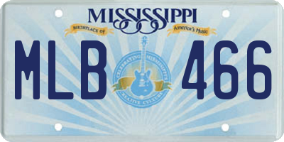 MS license plate MLB466