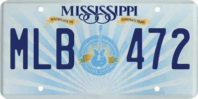 MS license plate MLB472