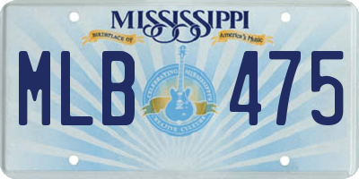 MS license plate MLB475