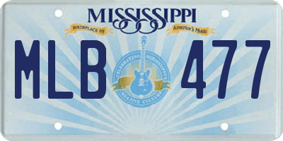 MS license plate MLB477