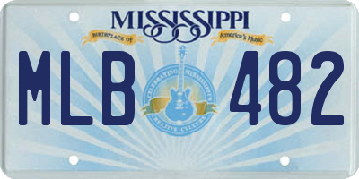 MS license plate MLB482