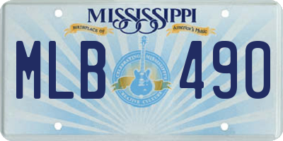 MS license plate MLB490