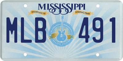 MS license plate MLB491