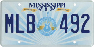 MS license plate MLB492