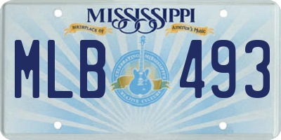 MS license plate MLB493