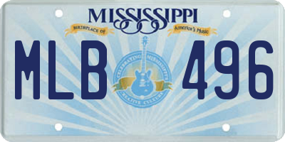 MS license plate MLB496