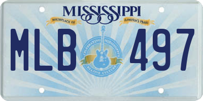 MS license plate MLB497
