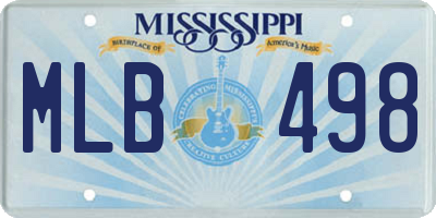 MS license plate MLB498