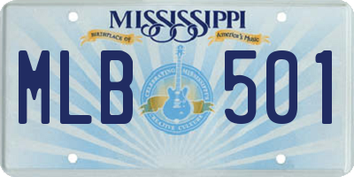 MS license plate MLB501