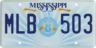 MS license plate MLB503