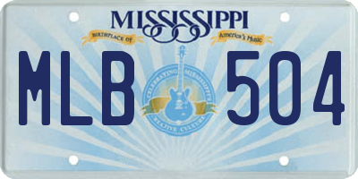 MS license plate MLB504
