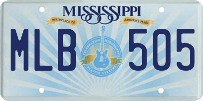 MS license plate MLB505