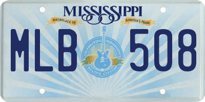 MS license plate MLB508