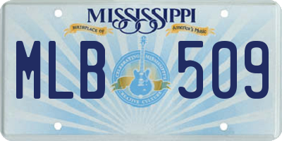 MS license plate MLB509